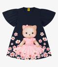 Vestido Poly Flex Touch - Meia Malha Rovi Kids Azul Vestido Poly Flex Touch - Meia Malha Rovi Kids Azul
