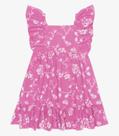 Vestido Popeline Floral Bordado Trick Nick Rosa