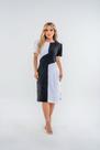 vestido preto com branco risca de giz tamanho 44 vestido preto com branco risca de giz tamanho 44