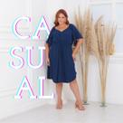 Vestido Preto Curto Plus Size Feminino Casual