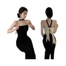 Vestido Preto De Verão 2025 Com Decote Halter E Fenda, Efeito Emagrecedor, Estilo Sensual E Ousado,