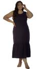 Vestido Preto Manga Regata Gola Arredondada Fajos Vestido Preto Manga Regata Gola Arredondada Fajos