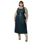 Vestido Preto Moda Plus Size Curvy Midi material ecológico Premium Vestido Preto Moda Plus Size Curvy Midi material ecológico Premium