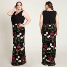 Vestido preto saia bordado de tule