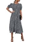 Vestido PRETTYGARDEN 2025 Floral Boho Midi com Mangas Bufantes Tamanho S