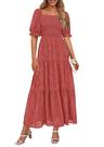 Vestido PRETTYGARDEN 2025 Midi com Decote Quadrado e Detalhe Franzido XL Vestido PRETTYGARDEN 2025 Midi com Decote Quadrado e Detalhe Franzido XL