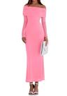 Vestido PRETTYGARDEN 2025 Ombro a Ombro Manga Longa Rosa G Vestido PRETTYGARDEN 2025 Ombro a Ombro Manga Longa Rosa G