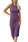 Vestido PRETTYGARDEN 2025 Roxo Justo Sem Mangas Tamanho S
