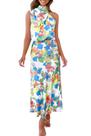 Vestido PRETTYGARDEN 2025 Verão Cetim Regata Maxi Estampado L Vestido PRETTYGARDEN 2025 Verão Cetim Regata Maxi Estampado L