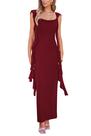 Vestido PRETTYGARDEN 2025 Verão Maxi Longo Sem Mangas com Babados XL Vestido PRETTYGARDEN 2025 Verão Maxi Longo Sem Mangas com Babados XL