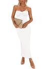 Vestido PRETTYGARDEN blanco pequeño maxi strapless ajustado