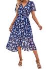 Vestido PRETTYGARDEN de Verano Floral Bohemio con Escote en V y Cinturón XXL