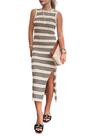 Vestido PRETTYGARDEN Feminino Midi Bodycon de Verão Abricó S