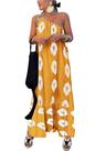 Vestido PRETTYGARDEN Maxi Floral Branco Cúrcuma com Ombro Único XL