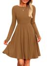 Vestido PRETTYGARDEN Outono Inverno Malha Canelada Manga Longa Tamanho L