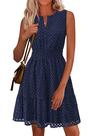 Vestido PRETTYGARDEN Summer 2025 sem mangas com decote em V azul marinho L