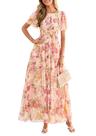 Vestido PRETTYGARDEN Tule Floral Feminino Convidado de Casamento de Verão