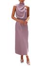 Vestido PRETTYGARDEN Verano 2025 Maxi de Satén Rosa Polvoriento Talla L