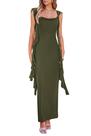 Vestido PRETTYGARDEN Verano 2025 sin mangas con volantes maxi M