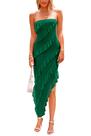 Vestido PRETTYGARDEN Verde Escuro sem alça com Babados XL Vestido PRETTYGARDEN Verde Escuro sem alça com Babados XL