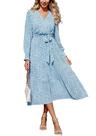 Vestido PRETTYGARDEN XL Maxi Boho Floral Azul Escuro Vestido PRETTYGARDEN XL Maxi Boho Floral Azul Escuro