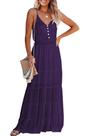 Vestido PRETTYGARDEN XL Roxo Escuro Regata Maxi de Verão Vestido PRETTYGARDEN XL Roxo Escuro Regata Maxi de Verão