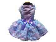 Vestido primavera lilás borboletas para cães pet tam 8 Vestido primavera lilás borboletas para cães pet tam 8