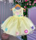 Vestido Princesa Jardim Encantado Amarelo Vestido Princesa Jardim Encantado Amarelo