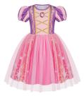 Vestido Princess Benylion roxo de manga folhada em tule de 8 a 9 anos Vestido Princess Benylion roxo de manga folhada em tule de 8 a 9 anos