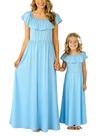 Vestido Qin.Orianna Mommy and Me Summer Off Shoulder Beach