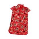 Vestido Qipao Vermelho Para Meninas, Vestido De Verão Retro Clássico Com Estampa De Flores