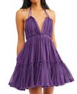 Vestido R.Vivimos Summer Halter Deep V Neck Patchwork Mini