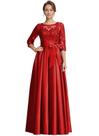 Vestido raomiao Satin Mother of The Bride vermelho com mangas 14