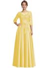 Vestido raomiao Satin Mother of The Bride Yellow Tamanho 14