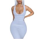Vestido regata sexy feminino com decote em V profundo sem mangas com nervuras vestido de clube de festa
