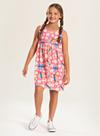Vestido Regata Verão Menina Rosa Borboletas