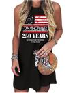 Vestido regata Wudlads, bandeira americana, 4 de julho, feminino, preto