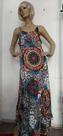 vestido regatao evase 100% viscose estampa mandalas desigual
