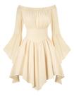 Vestido renascentista feminino Scarlet Darkness Off Shoulder Apricot L