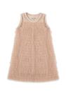 Vestido Ribana Tule Infantil Bege Pituchinhus Vestido Ribana Tule Infantil Bege Pituchinhus