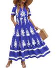 Vestido RITERA Plus Size Curvy Women 2X Boho Summer Royal Blue Vestido RITERA Plus Size Curvy Women 2X Boho Summer Royal Blue