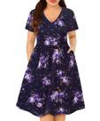 Vestido RITERA Plus Size para mulheres, verão, primavera, praia, roxo Vestido RITERA Plus Size para mulheres, verão, primavera, praia, roxo