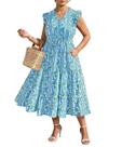 Vestido RITERA Plus Size Summer Blue Floral Maxi 3XL 22W 24W Vestido RITERA Plus Size Summer Blue Floral Maxi 3XL 22W 24W