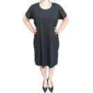 Vestido Rodher Básico Curto MC Preto Plus Size