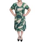 Vestido Rodher Estampado Tons Verdes Plus Size