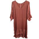 Vestido Rosa Bordado Mangas Vazadas da Aladiah- Tam M