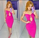 Vestido rosa tamanho único