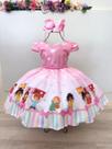 Vestido Rosa Três Palavrinhas Deus É Amor Festas Infantil Vestido Rosa Três Palavrinhas Deus É Amor Festas Infantil