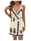 Vestido: RoseSeek, estampa tropical, decote em V, sem mangas, para mulheres Vestido: RoseSeek, estampa tropical, decote em V, sem mangas, para mulheres