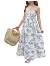 Vestido RoseSeek Girl's Flowy Floral Midi Smocked Cami 9Y Blue
